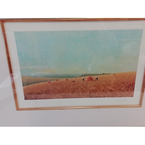 620 - Framed and Glazed Limited Edition Print No 136/600 'Haymaking' signed L Coulson. 63cm x 49cm. This L... 