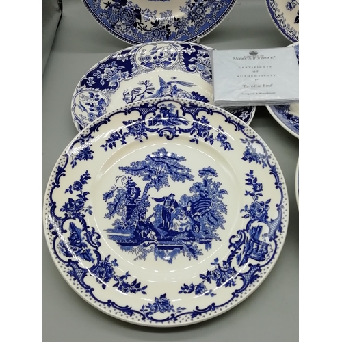 661 - Mason's Blue and White Collection Plates with Certificate (6)