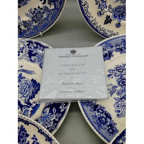 661 - Mason's Blue and White Collection Plates with Certificate (6)