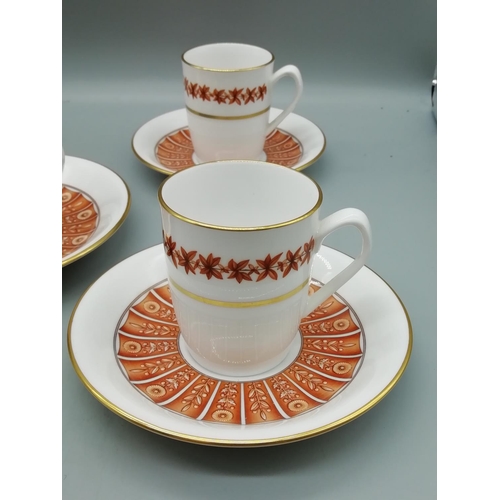 662 - Spode Provence Coffee Cups and Saucers in the 'Terra Rosa' Pattern (10 Pieces)