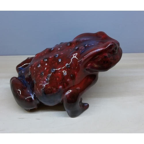 80A - Anita Harris Flambe Toad. 17cm long, 11cm high
