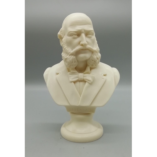 85 - White Bust of Offenbach. 22cm High