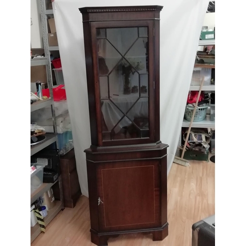 63 - Mahogany Corner Cabinet. This Lot is Collection Only