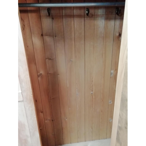 95A - Tall Pine Wardrobe with Drawer. 190cm x 111cm x 41cm. This Lot is Collection Only