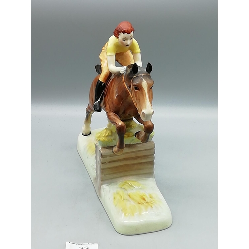 33 - Beswick Girl on Horse Jumping Fence 939