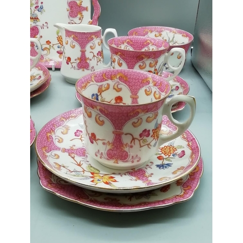 564 - Union China 25 Pieces including Cups, Sugar Bowls, Jugs, Cups, Saucers, Cake Plate, etc