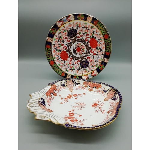 565 - Royal Crown Derby Plate and Scalloped Dish (2)