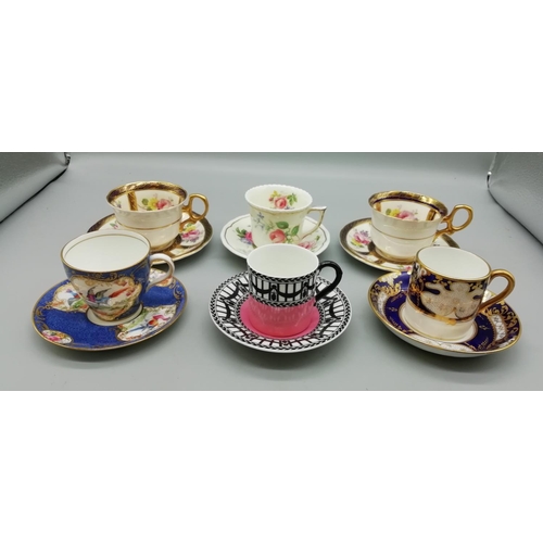 566 - Assorted Coffee  Cans and Saucers (6)
