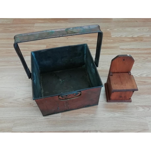572 - Copper Maid Carrier plus Small Salt Box