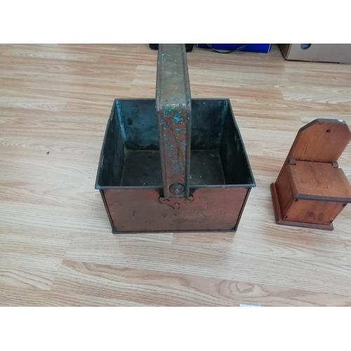 572 - Copper Maid Carrier plus Small Salt Box