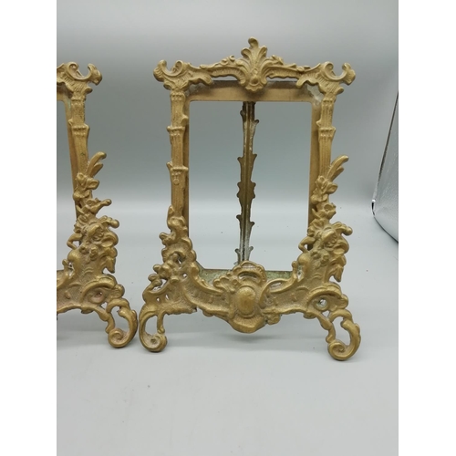 573 - Pair of Ornate Brass Photo Frames 16cm x 23cm