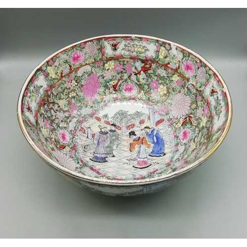 725 - Large Famille Rose Bowl (With Faults, Displays OK)