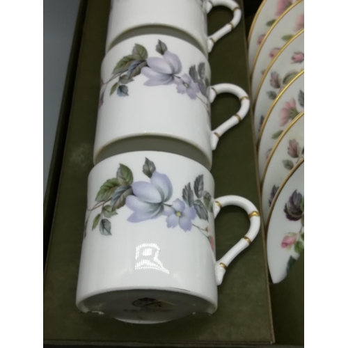 726 - Royal Worcester 12 Piece Coffee Set in Box in the 'June Garland' Pattern