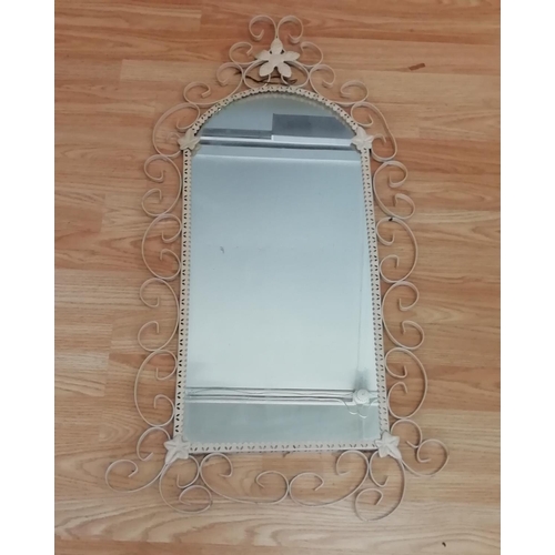 729 - Large Metal Framed Hall Mirror. 82cm x 42cm.This Lot is Collection Only