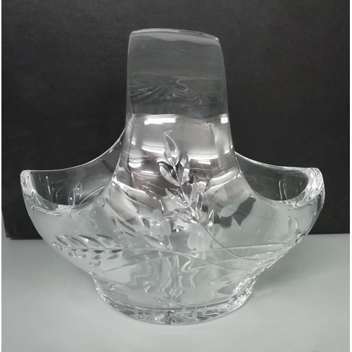 147 - Royal Doulton Fuschia Pattern Crystal Basket. 20cm High