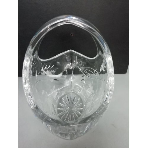 147 - Royal Doulton Fuschia Pattern Crystal Basket. 20cm High