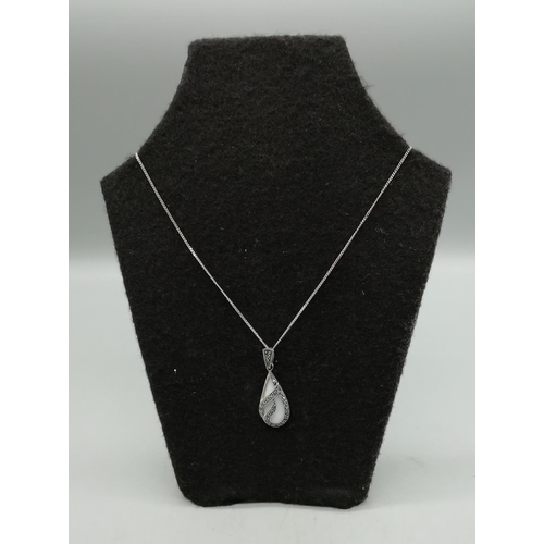 150 - Silver 925 Marcasite Pendant and Chain