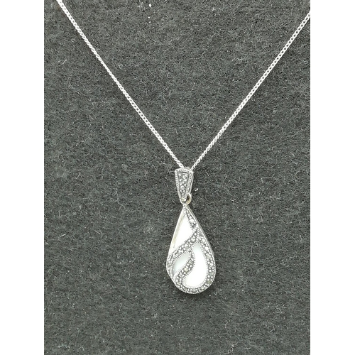 150 - Silver 925 Marcasite Pendant and Chain