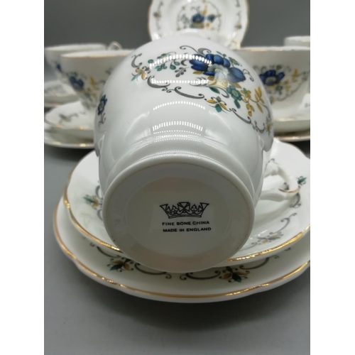157 - Fine Bone China 18 Piece Part Tea Set in a Floral Pattern.