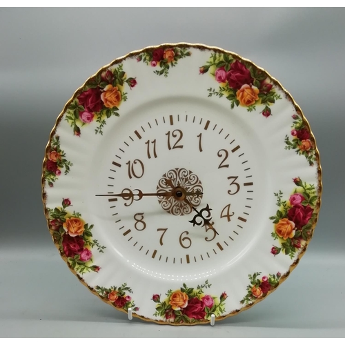 161 - Royal Albert Wall Clock in the 'Old Country Roses' Pattern. Requires new movement.