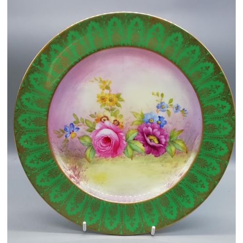 162 - Paragon Hand Painted Floral Cabinet Plate.