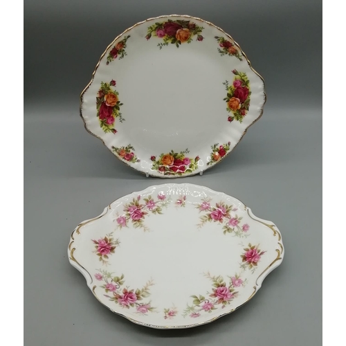 164 - Royal Albert Sandwich Plates 'Old Country Roses' and 'Romance' (2)