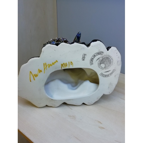 167 - Anita Harris 22cm Stoneware Lustre Treasure Dragon