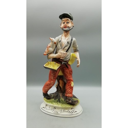 314 - Capodimonte Figure of a Bird Feeder
