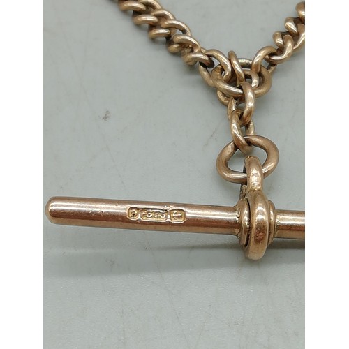 319 - 9ct 375 Double Albert T-Bar. 30gm