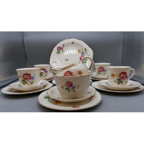 334 - Midwinter Semi Porcelain 20 Piece Part Tea Set.