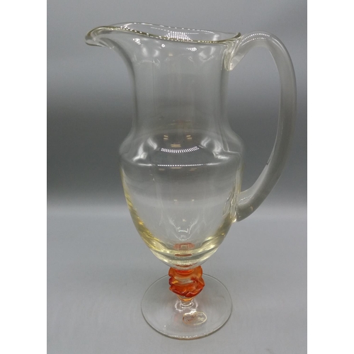 336 - M F Original 31cm Glass Jug. Made in Paris