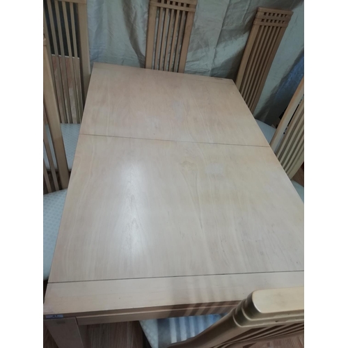 41 - Modern Extending Table with 6 High Back Chairs. Table measures 90cm x 140cm and 76cm High. Please no... 