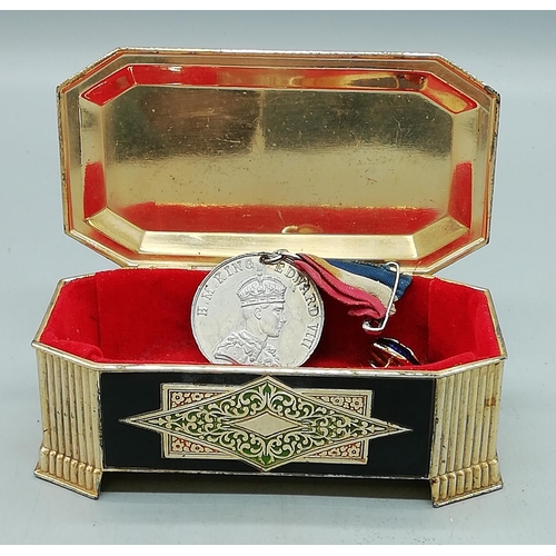 50 - Art Deco Style Jewellery Box plus Edward VIII Medal, etc