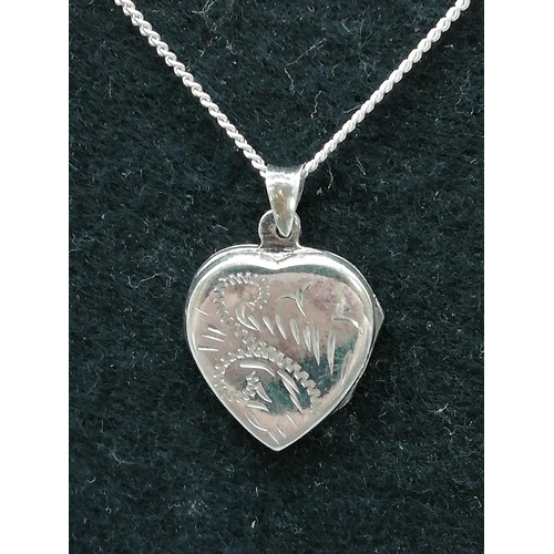 102 - Hallmarked Silver Heart Locket and Chain.