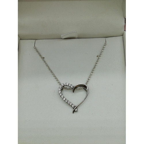 114 - 925 Silver Heart Shaped Necklace.