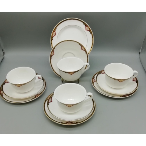 12 - Coalport Coffee Cups and Saucers in the 'Revelry' Pattern (6)