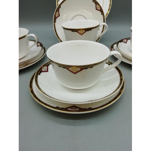 12 - Coalport Coffee Cups and Saucers in the 'Revelry' Pattern (6)