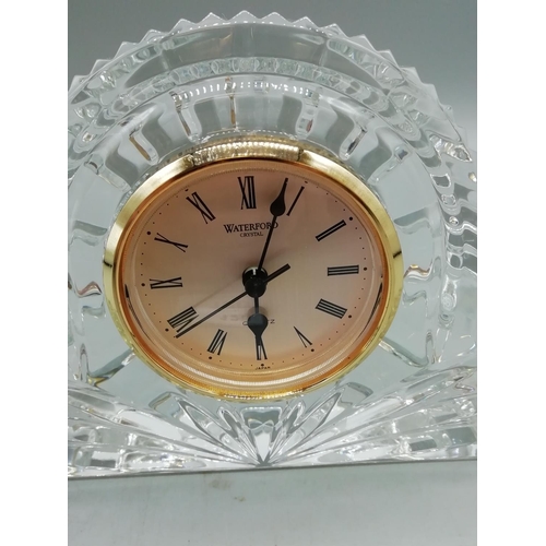 120 - Waterford Glass Mantle Clock. W/O. 18.5cm x 12cm.