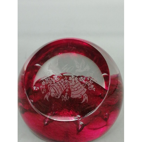 128 - Caithness Ruby Red (40th Wedding Anniversary) Paperweight