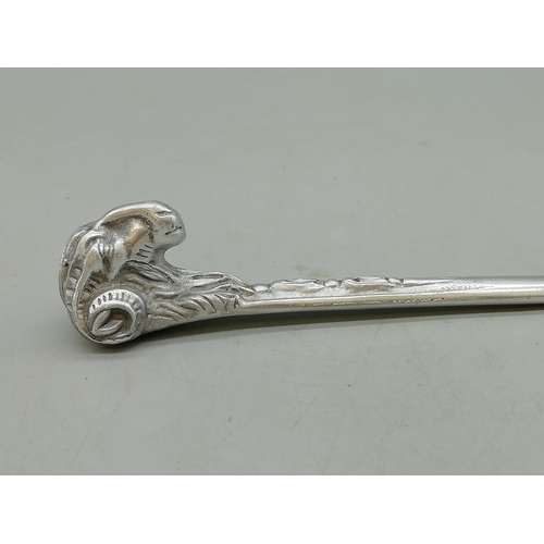 134 - White Metal Ram's Head Letter Opener.