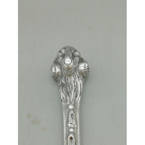 134 - White Metal Ram's Head Letter Opener.