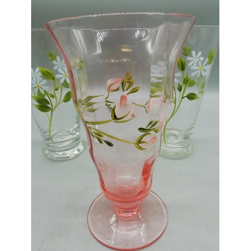 173 - Hand Painted 17cm Glasses (5)