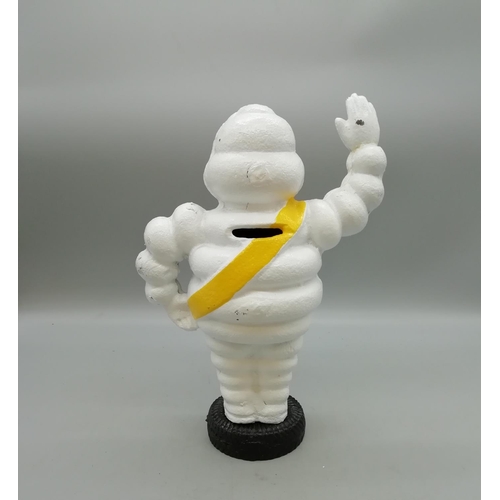 193 - Michelin Man Cast Iron Money Box. 24cm High.