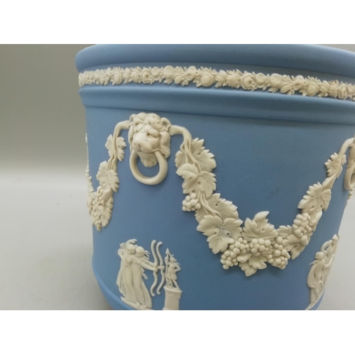 22 - Wedgwood Blue Jasper 14cm Jardiniere