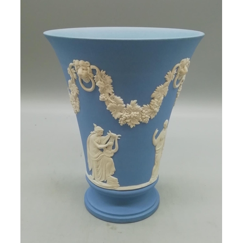 24 - Wedgwood Blue Jasper 15cm Vase