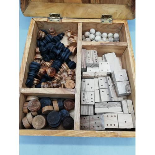 292 - Wooden Small Chess Set/Compendium Games.