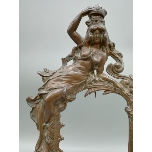 293 - Edwardian Bronze Art Nouveau Photo Frame. 36cm High.