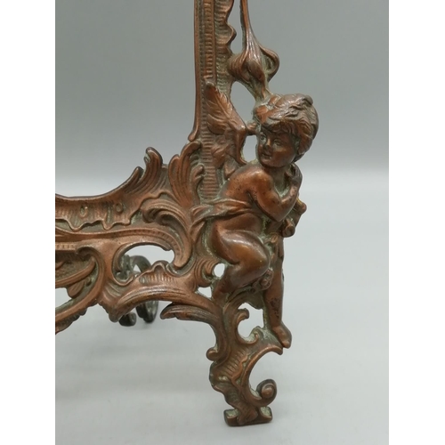 293 - Edwardian Bronze Art Nouveau Photo Frame. 36cm High.