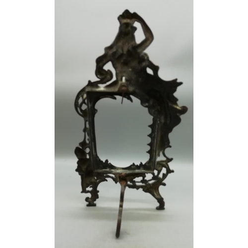 293 - Edwardian Bronze Art Nouveau Photo Frame. 36cm High.