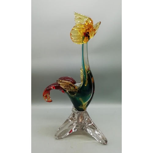 42 - Murano Glass Cockeral. 45cm High.